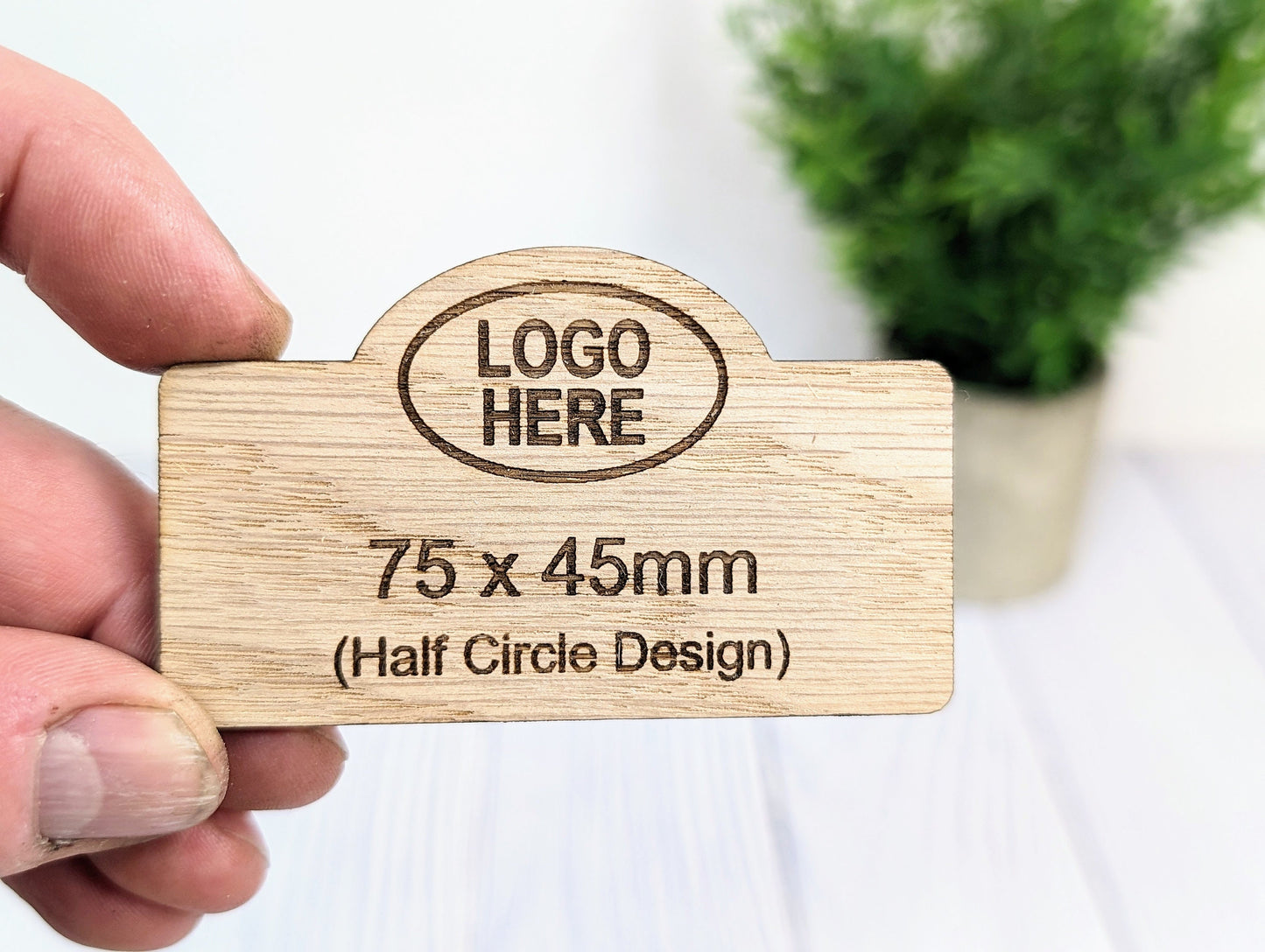 Wooden Shaped Name Badges, Multiple Sizes/Attachments