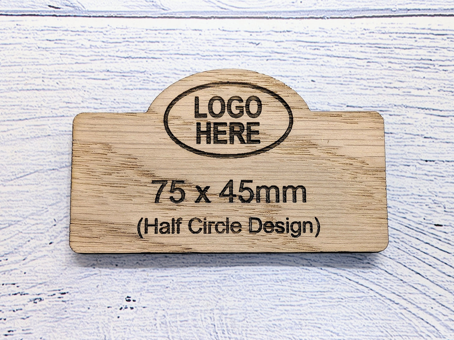 Wooden Shaped Name Badges, Multiple Sizes/Attachments