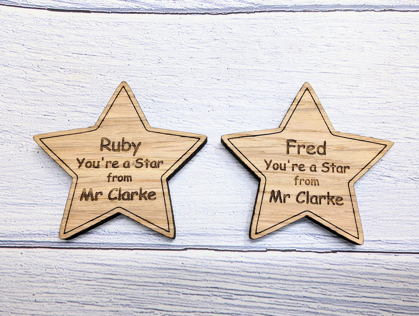 Personalised 'You're a Star' Hug Token - Wooden Student Gift, End of Year - Custom Name Engraved - Ideal Gift for Students from Teachers