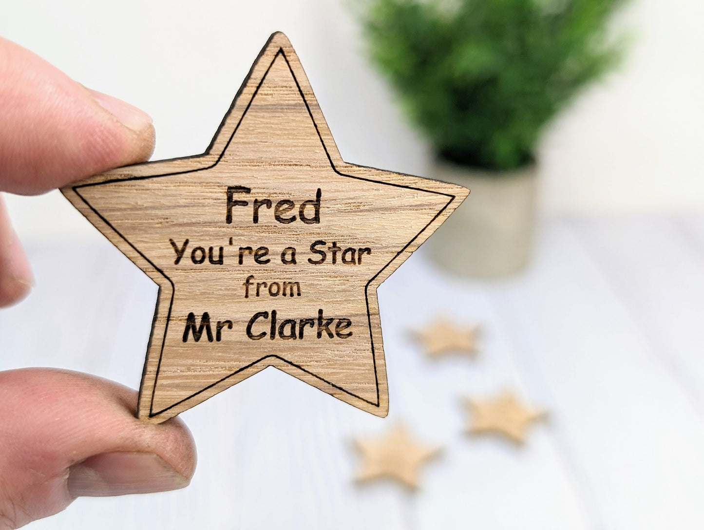 Personalised 'You're a Star' Hug Token - Wooden Student Gift, End of Year - Custom Name Engraved - Ideal Gift for Students from Teachers