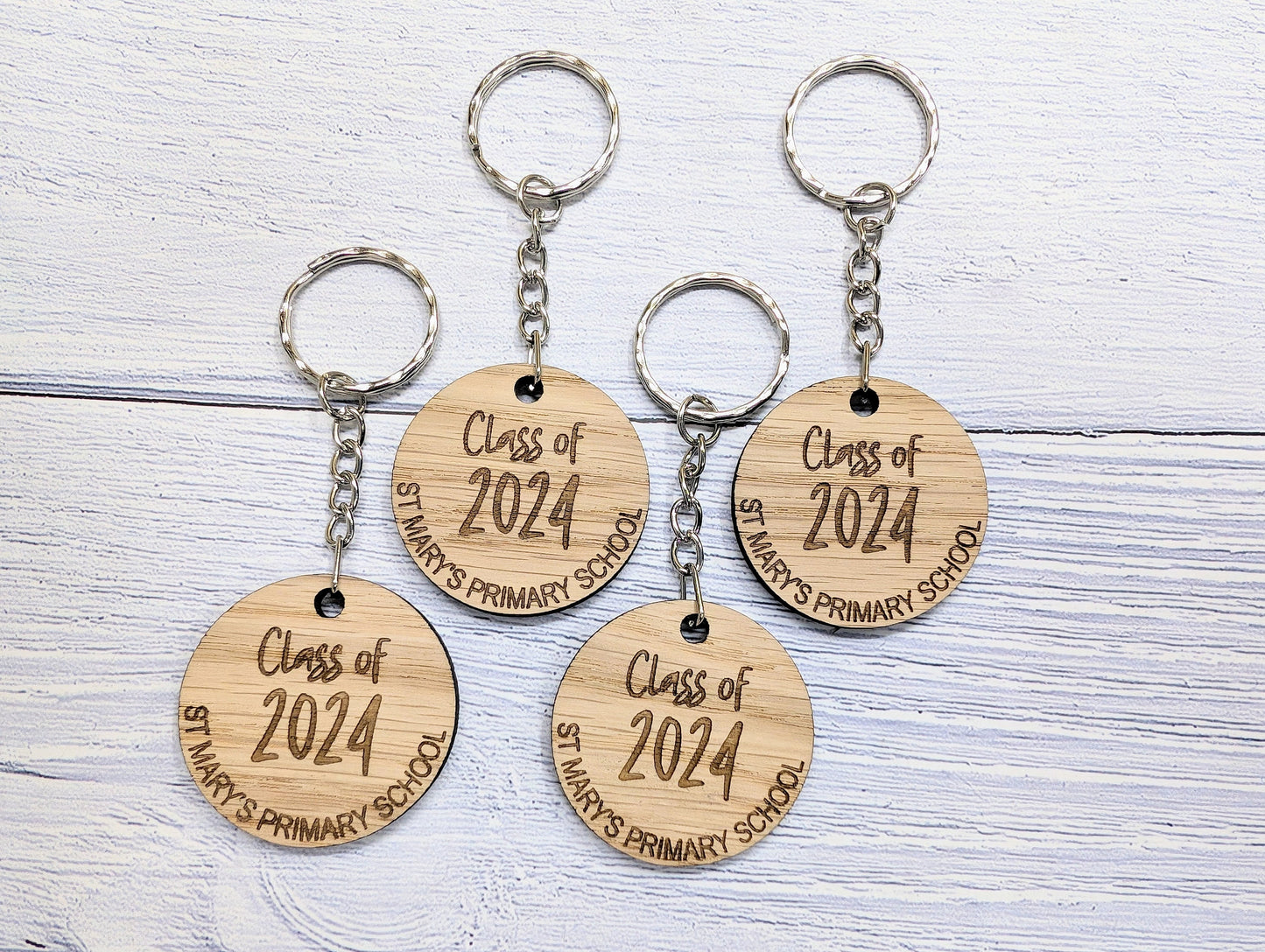 Personalised "Class of" Student Keyrings, School Name, Oak School Key Chains, Students Gifts | Gifts from Teacher, End of Term, End-of-Year