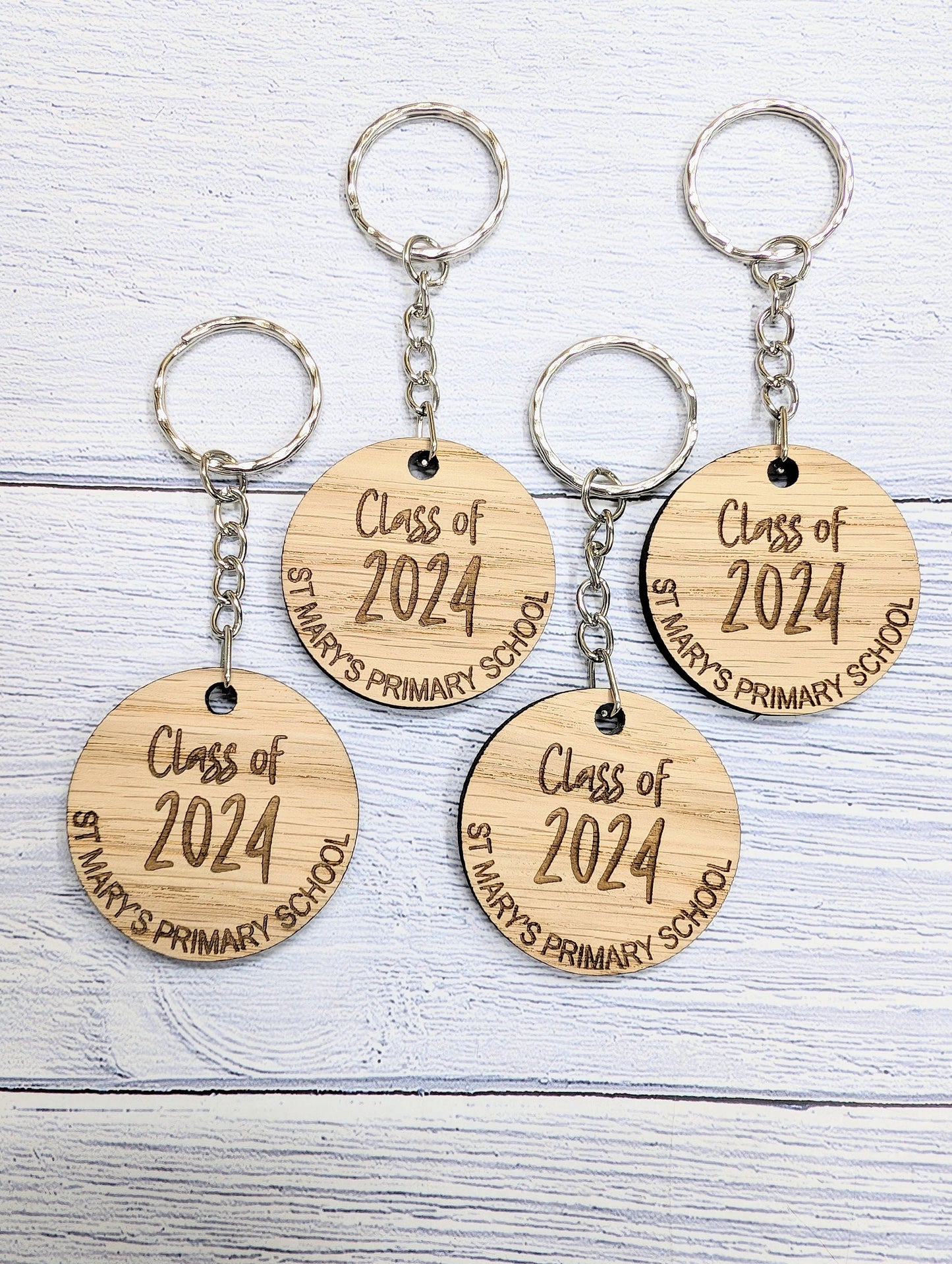 Personalised "Class of" Student Keyrings, School Name, Oak School Key Chains, Students Gifts | Gifts from Teacher, End of Term, End-of-Year