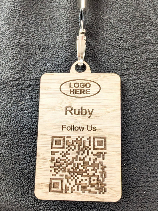 Interactive QR Code Eco-Friendly Portrait Name Badges with Eco Lanyards - Personalised Name, Company and Logo - Event, Exhibition Badges