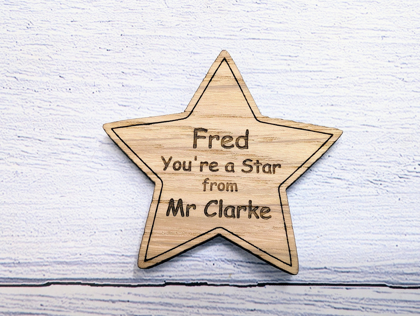 Personalised 'You're a Star' Hug Token - Wooden Student Gift, End of Year - Custom Name Engraved - Ideal Gift for Students from Teachers