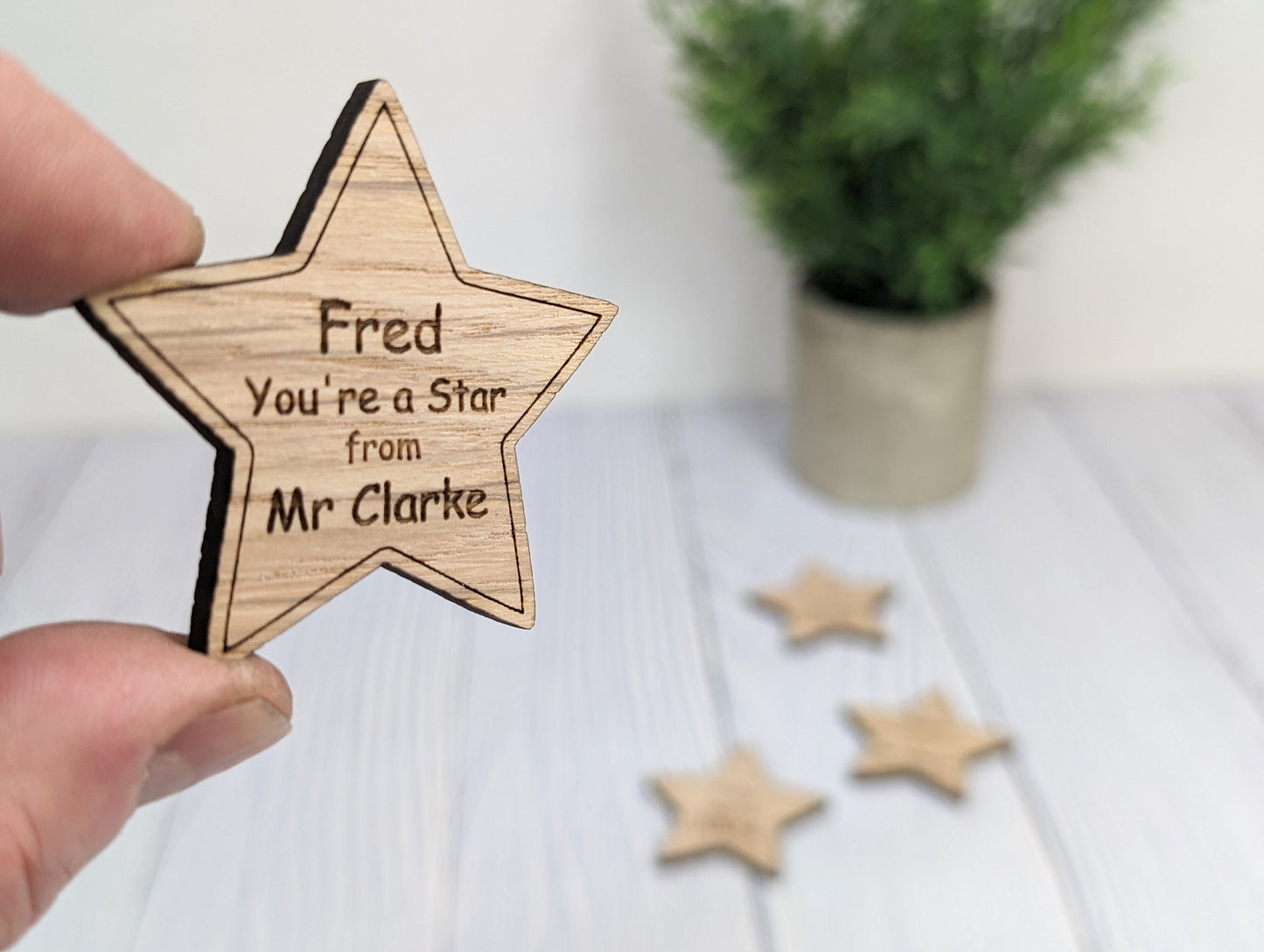 Personalised 'You're a Star' Hug Token - Wooden Student Gift, End of Year - Custom Name Engraved - Ideal Gift for Students from Teachers