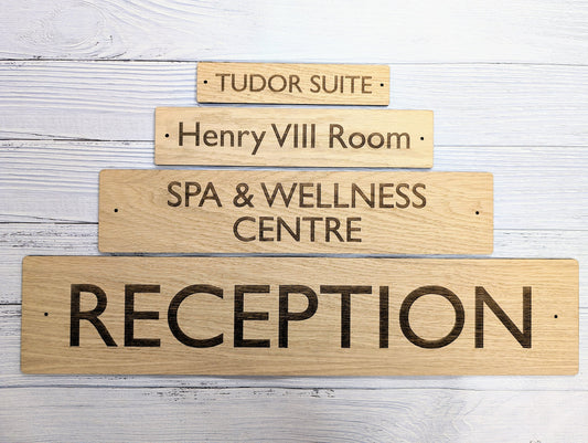 Custom Wooden Signs for Hotels & Spas - Personalised Room and Facility Signage - Available in Multiple Sizes - Doors, Walls Etc