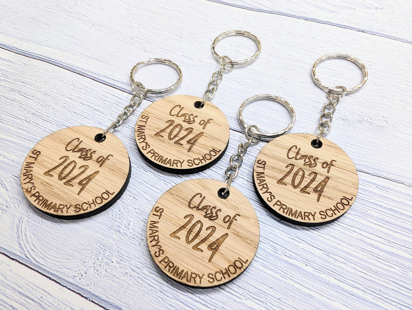 Personalised "Class of" Student Keyrings, School Name, Oak School Key Chains, Students Gifts | Gifts from Teacher, End of Term, End-of-Year