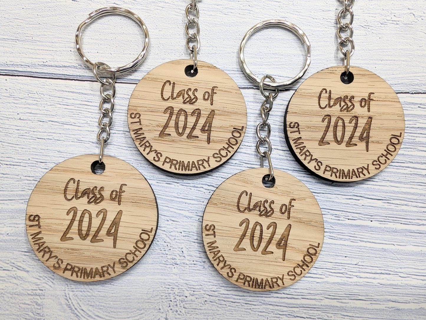 Personalised "Class of" Student Keyrings, School Name, Oak School Key Chains, Students Gifts | Gifts from Teacher, End of Term, End-of-Year