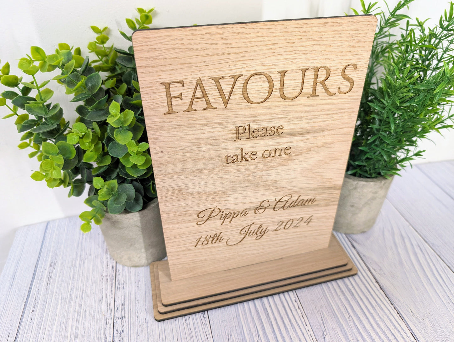 Personalised Wedding XL Table XL Sign 'Favours - Please Take One' - Custom Couples' Name, Date, Wooden Sign, Couples, Venue Planners