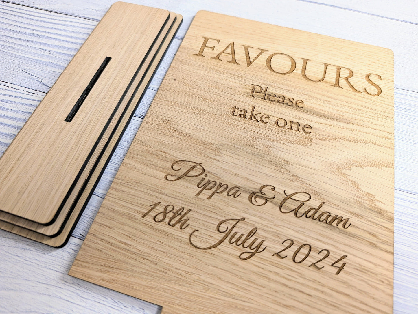 Personalised Wedding XL Table XL Sign 'Favours - Please Take One' - Custom Couples' Name, Date, Wooden Sign, Couples, Venue Planners