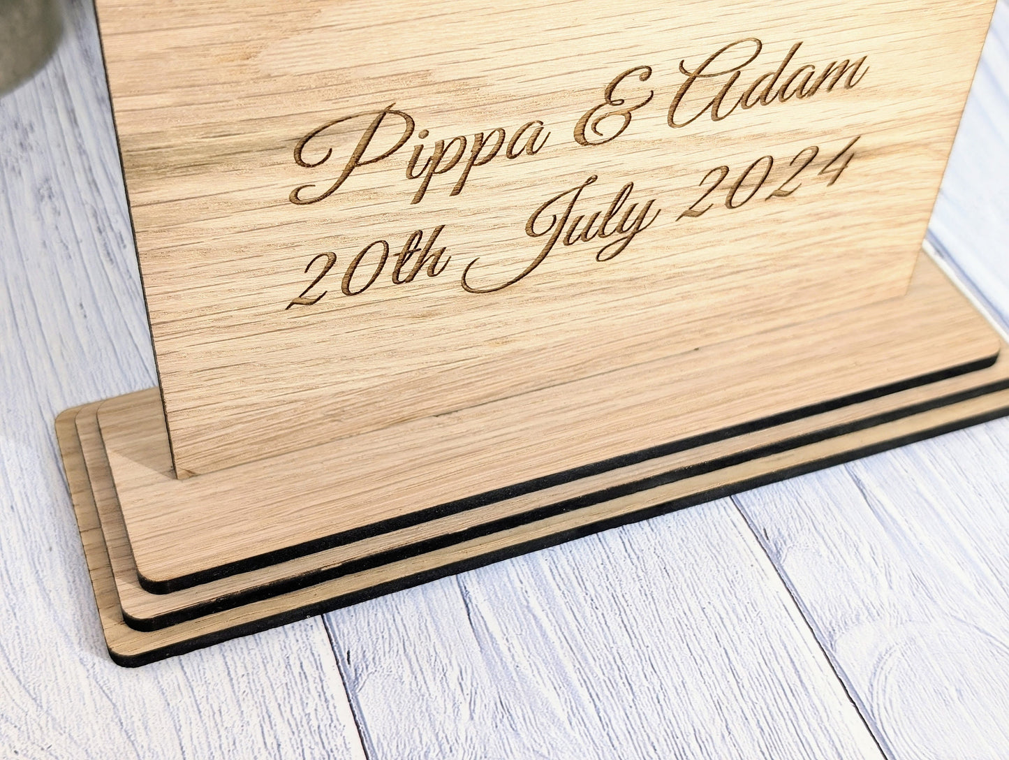 Personalised 'Gifts & Cards' XL Wooden Sign for Weddings and Parties - Extra Large Freestanding Table Display with Couple's Name and Date