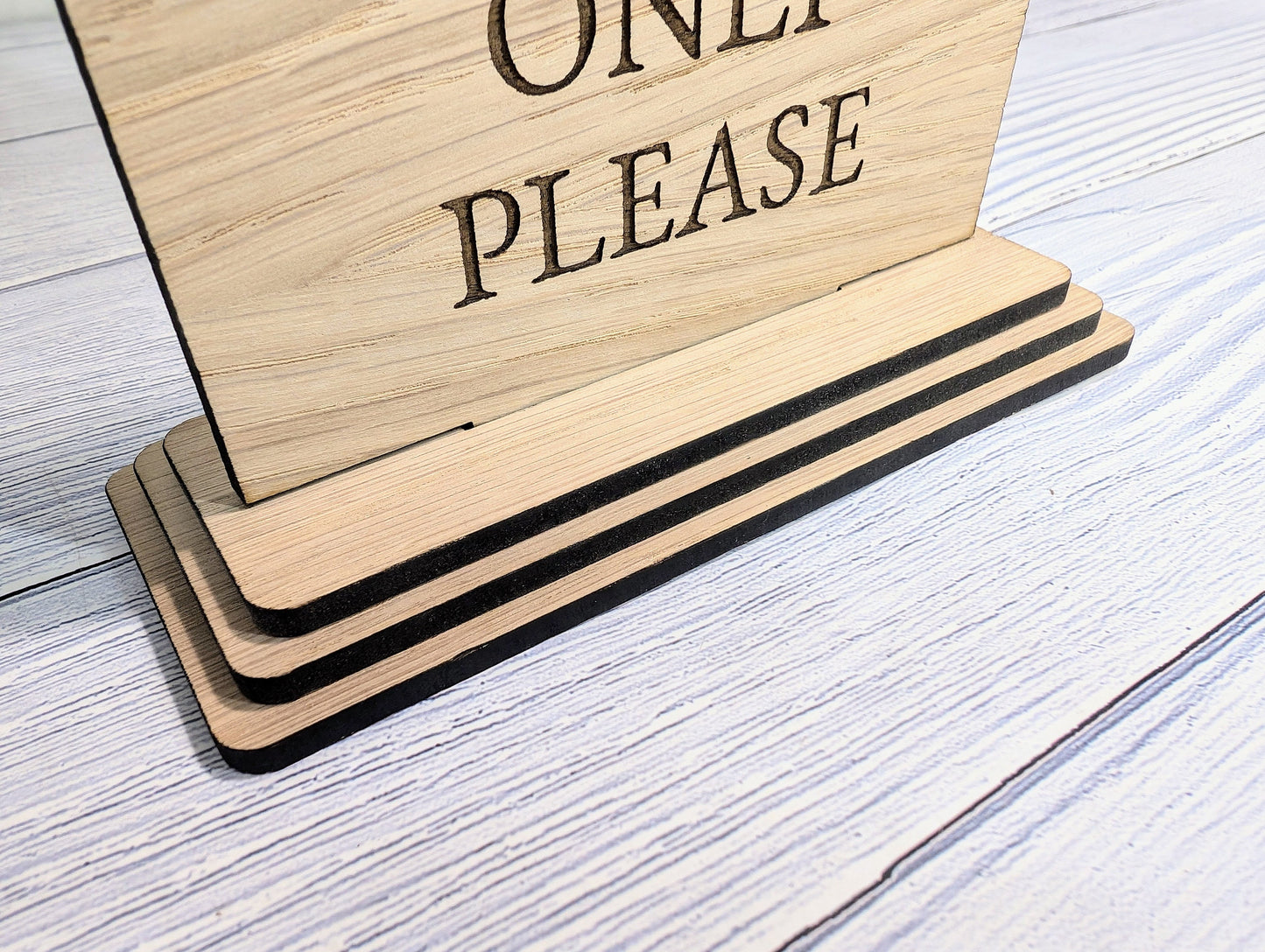 Card Payments Only Please - Wooden Freestanding Table Sign - Perfect for Shops, Cafés, Markets – Available in Two Sizes" Removable Base