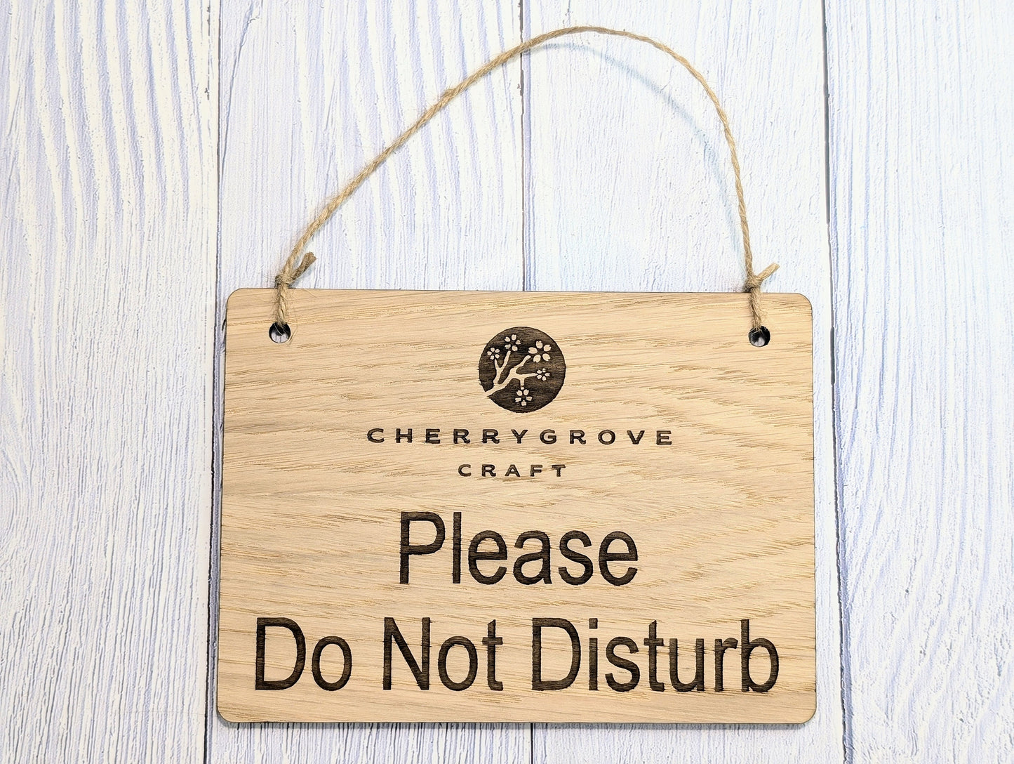 Personalised "Please Do Not Disturb" Hanging Sign - 4 Sizes, Add Your Text or Logo, Personalised Wooden Hanging Sign, Door Sign