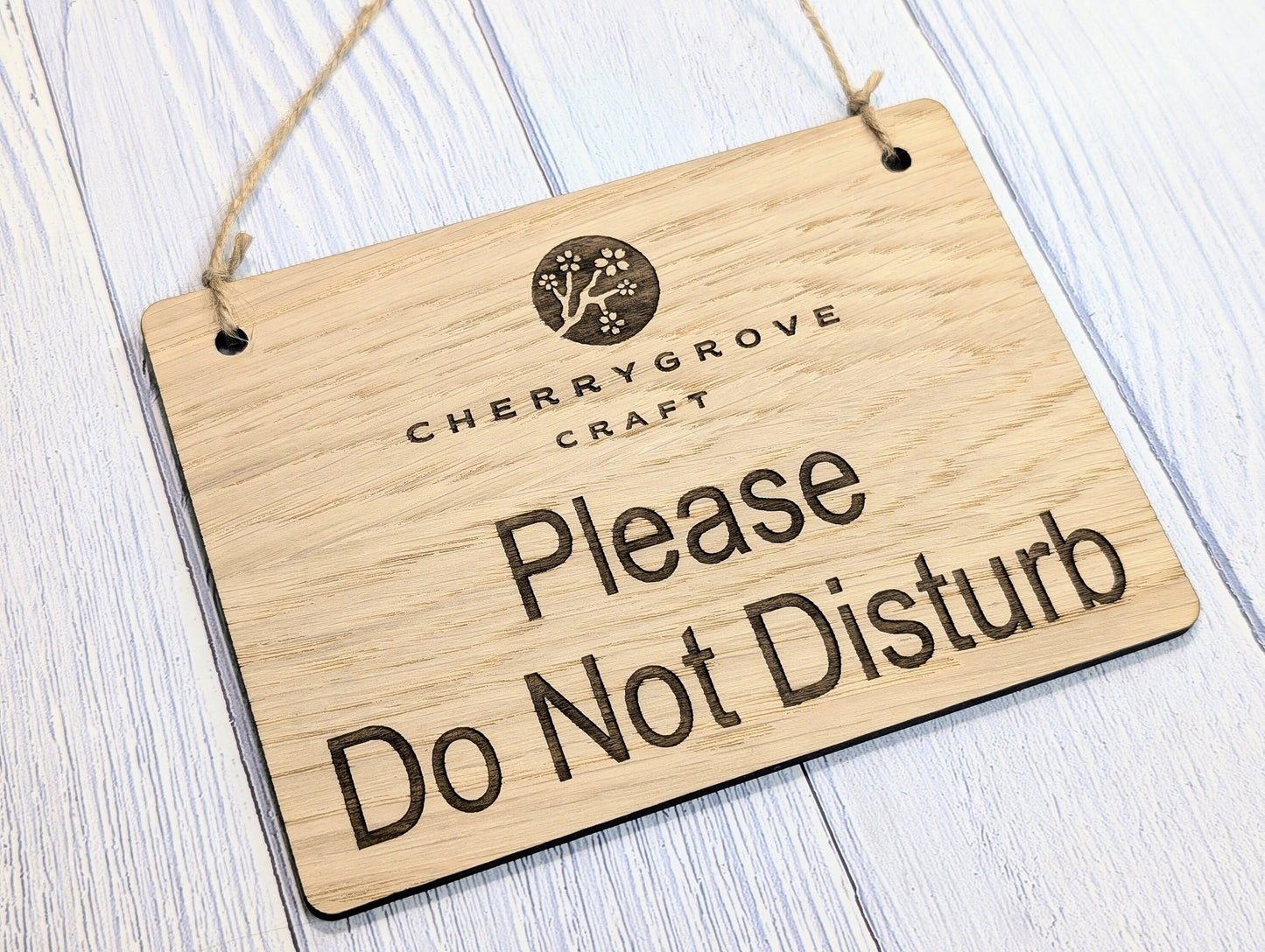 Personalised "Please Do Not Disturb" Hanging Sign - 4 Sizes, Add Your Text or Logo, Personalised Wooden Hanging Sign, Door Sign