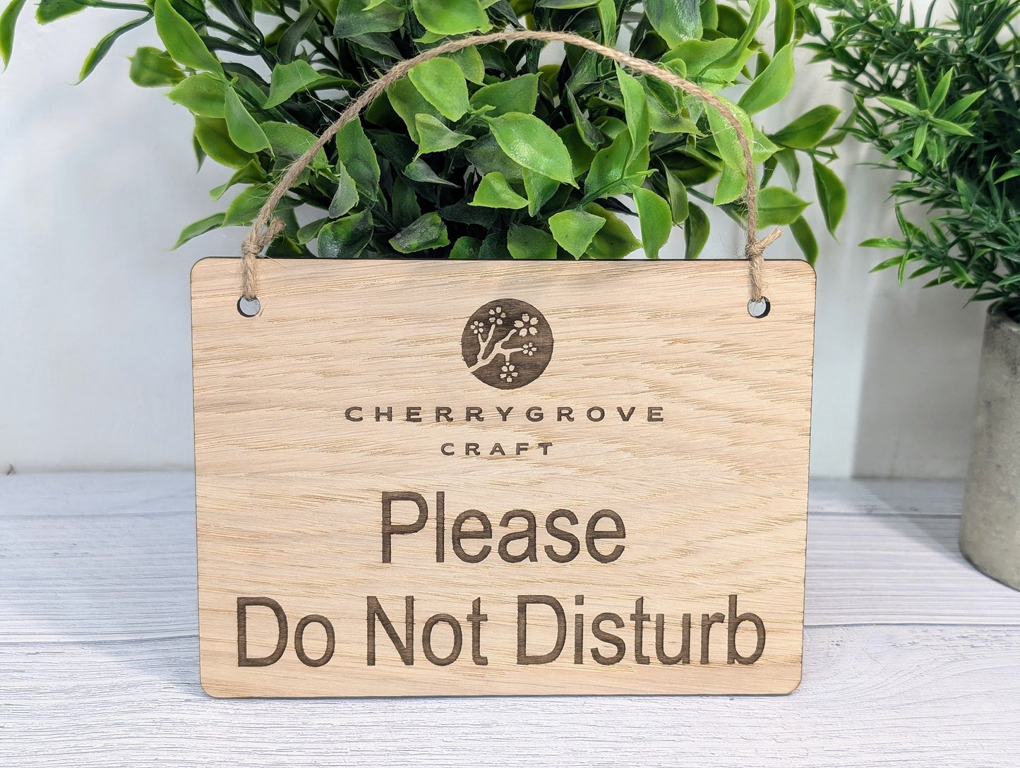 Personalised "Please Do Not Disturb" Hanging Sign - 4 Sizes, Add Your Text or Logo, Personalised Wooden Hanging Sign, Door Sign