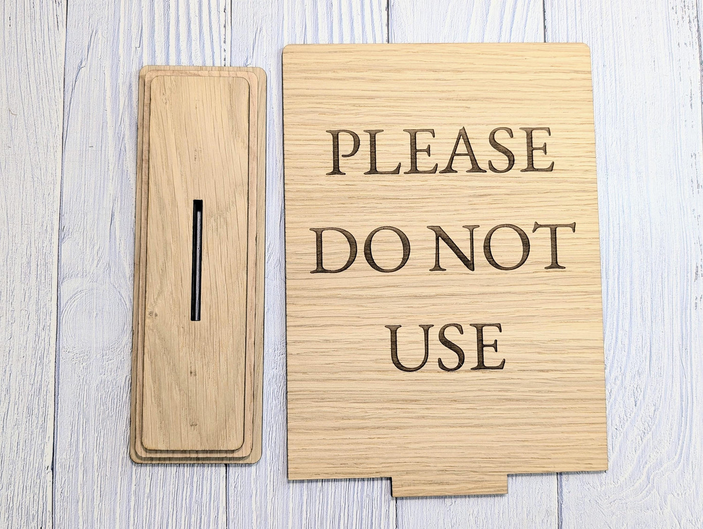 Please Do Not Use | Personalised Wooden Signs - Custom Text, Freestanding with Removable Base, XL Size, Table Signage Extra Large