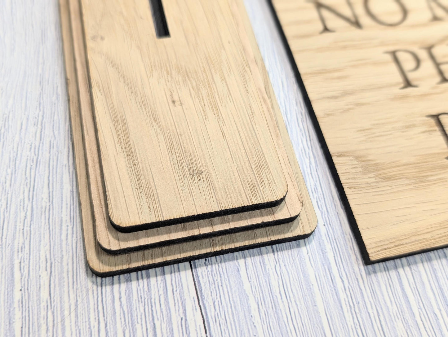 No Mobile Phones Please | XL Size | Stylish and Professional | Custom Wooden Business Table Sign | Eco-Friendly