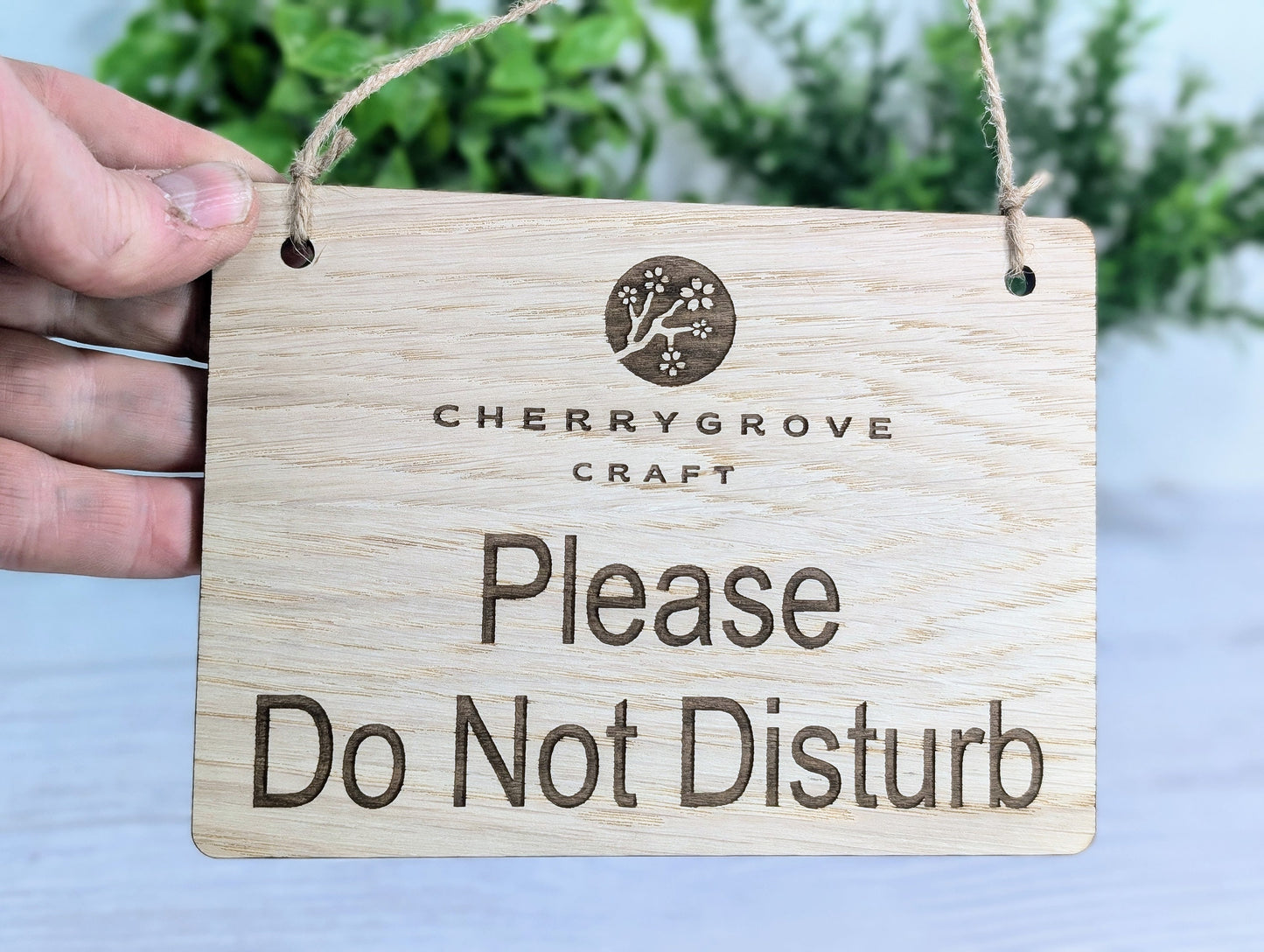 Personalised "Please Do Not Disturb" Hanging Sign - 4 Sizes, Add Your Text or Logo, Personalised Wooden Hanging Sign, Door Sign