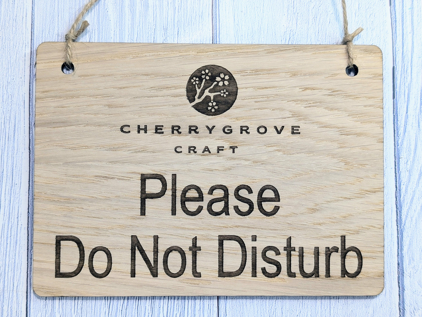 Personalised "Please Do Not Disturb" Hanging Sign - 4 Sizes, Add Your Text or Logo, Personalised Wooden Hanging Sign, Door Sign