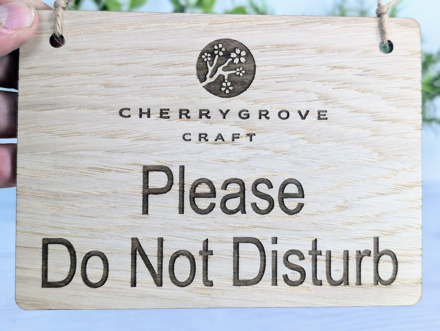 Personalised "Please Do Not Disturb" Hanging Sign - 4 Sizes, Add Your Text or Logo, Personalised Wooden Hanging Sign, Door Sign