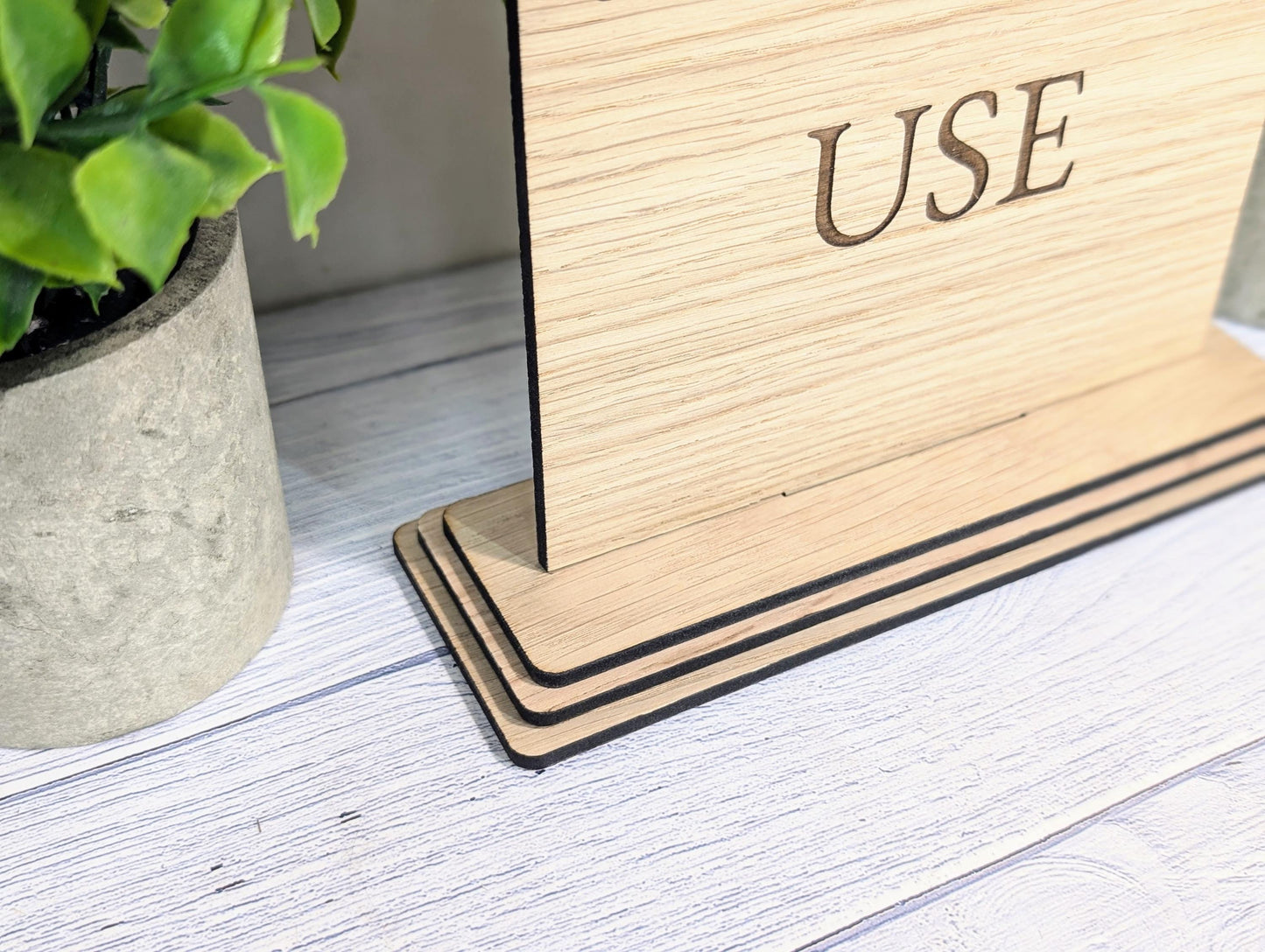 Please Do Not Use | Personalised Wooden Signs - Custom Text, Freestanding with Removable Base, XL Size, Table Signage Extra Large