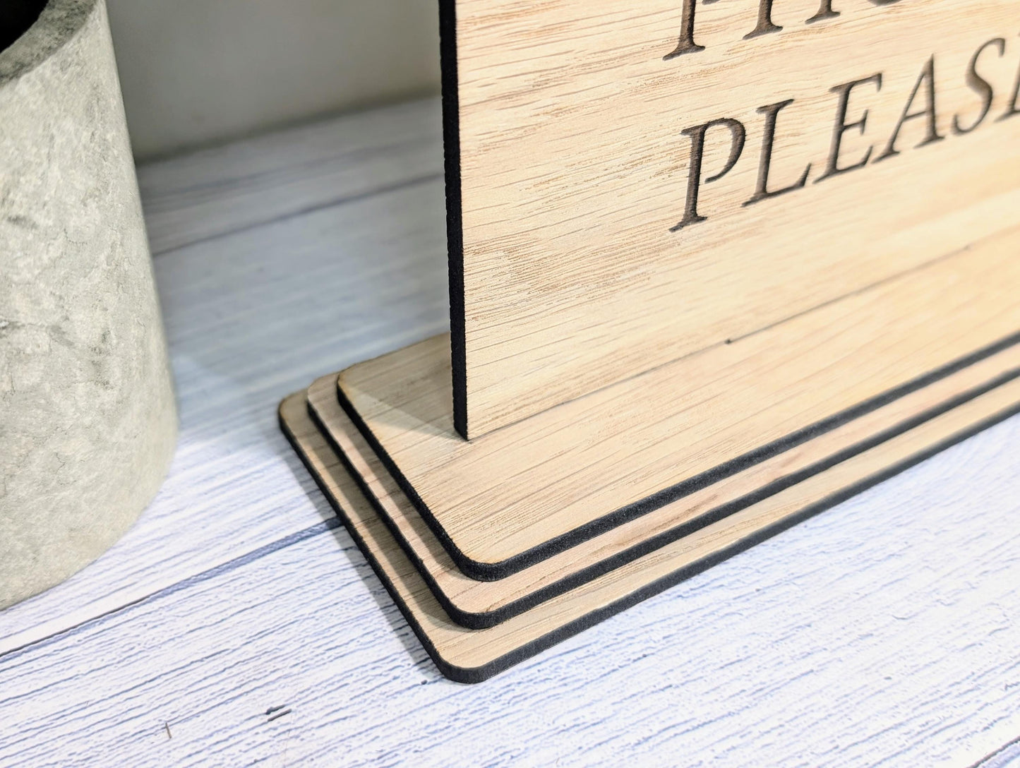 No Mobile Phones Please | XL Size | Stylish and Professional | Custom Wooden Business Table Sign | Eco-Friendly