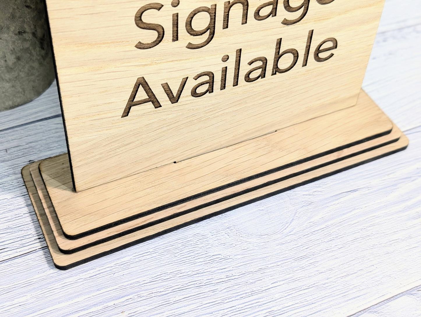 Wooden Personalised Table Sign, Extra Large - Perfect for Shops, Cafés, Markets – XL Size - Removable Base, Shop Signage Freestanding