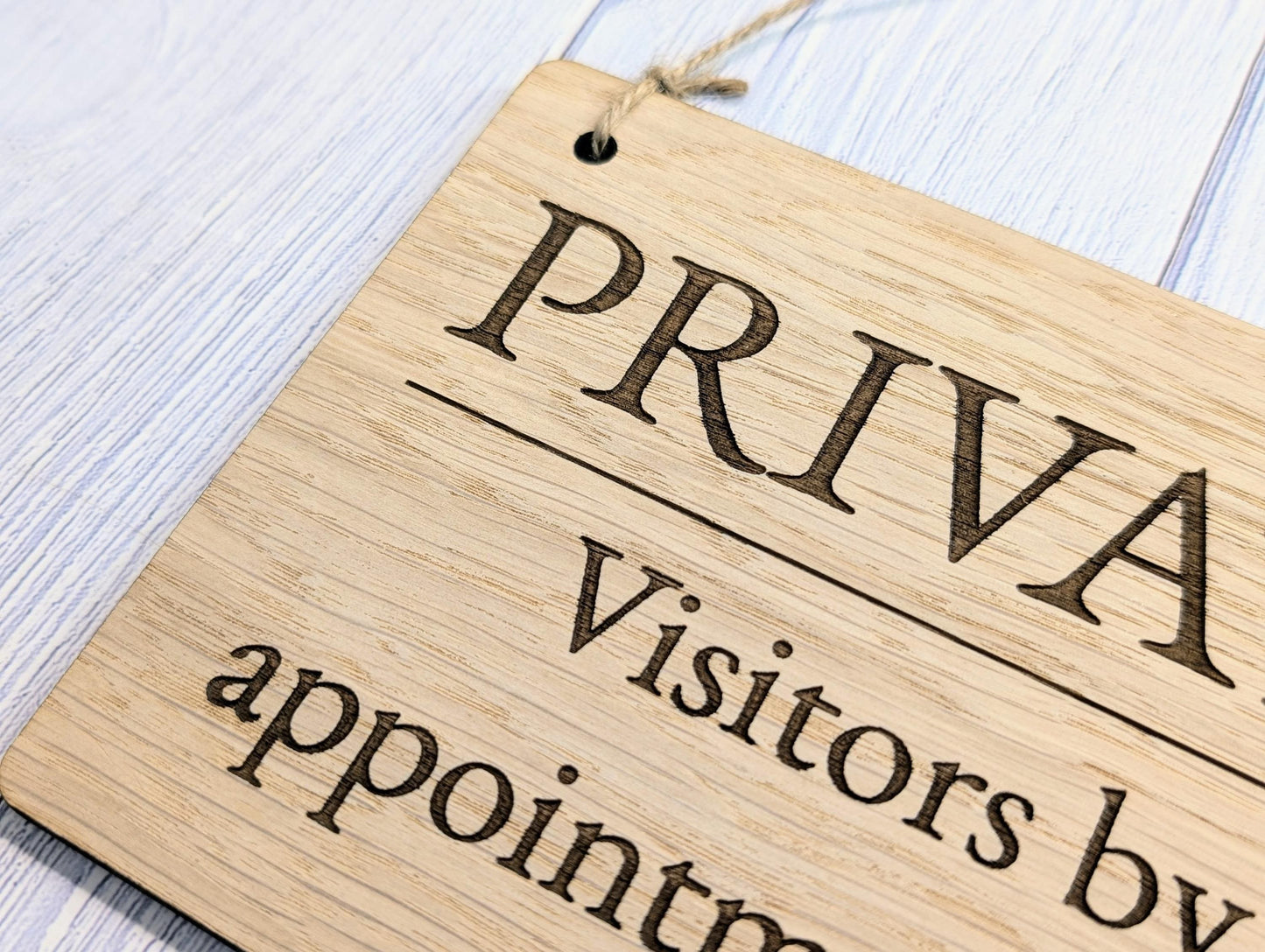 PRIVATE Visitors by Appointment Only Sign - Customisable Wooden Privacy Sign - Ideal for Home, Office, or Business - Eco-Friendly Materials