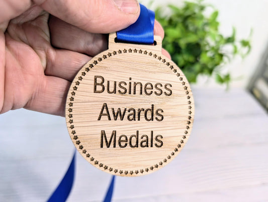 Custom Business Award Wooden Medals - Eco-Friendly & Personalised, Achievements, Bulk Wood Medals, Zero Waste Medals, Club Medals