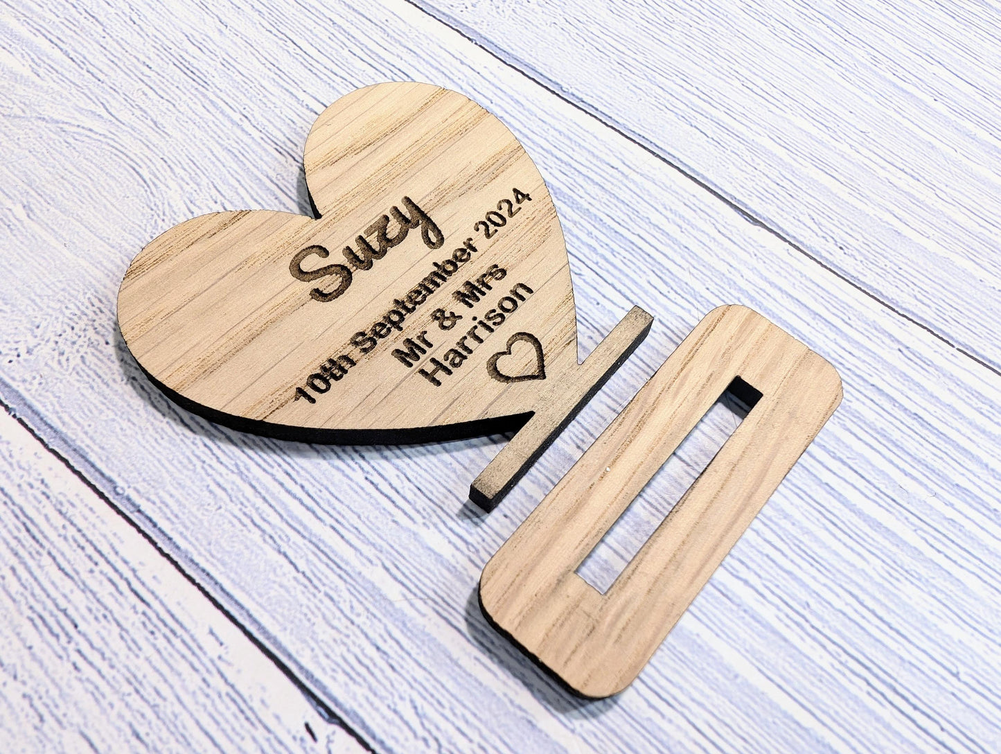 Wedding Wooden Name Place Cards, Personalised | Custom Place Name Hearts | Freestanding Table Cards | Place Setting | Wedding Favours