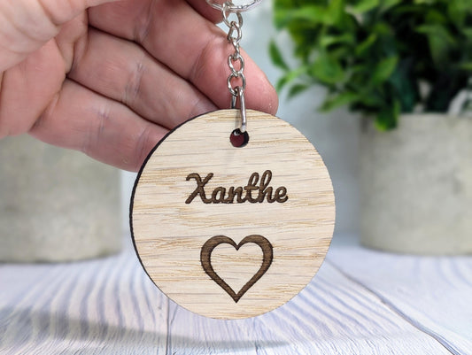 Wooden Wedding Favour Key Chain | Personalised Place Setting | Custom Guest Name, Key Ring, Keyring | Eco-Friendly Oak Veneer Keepsakes