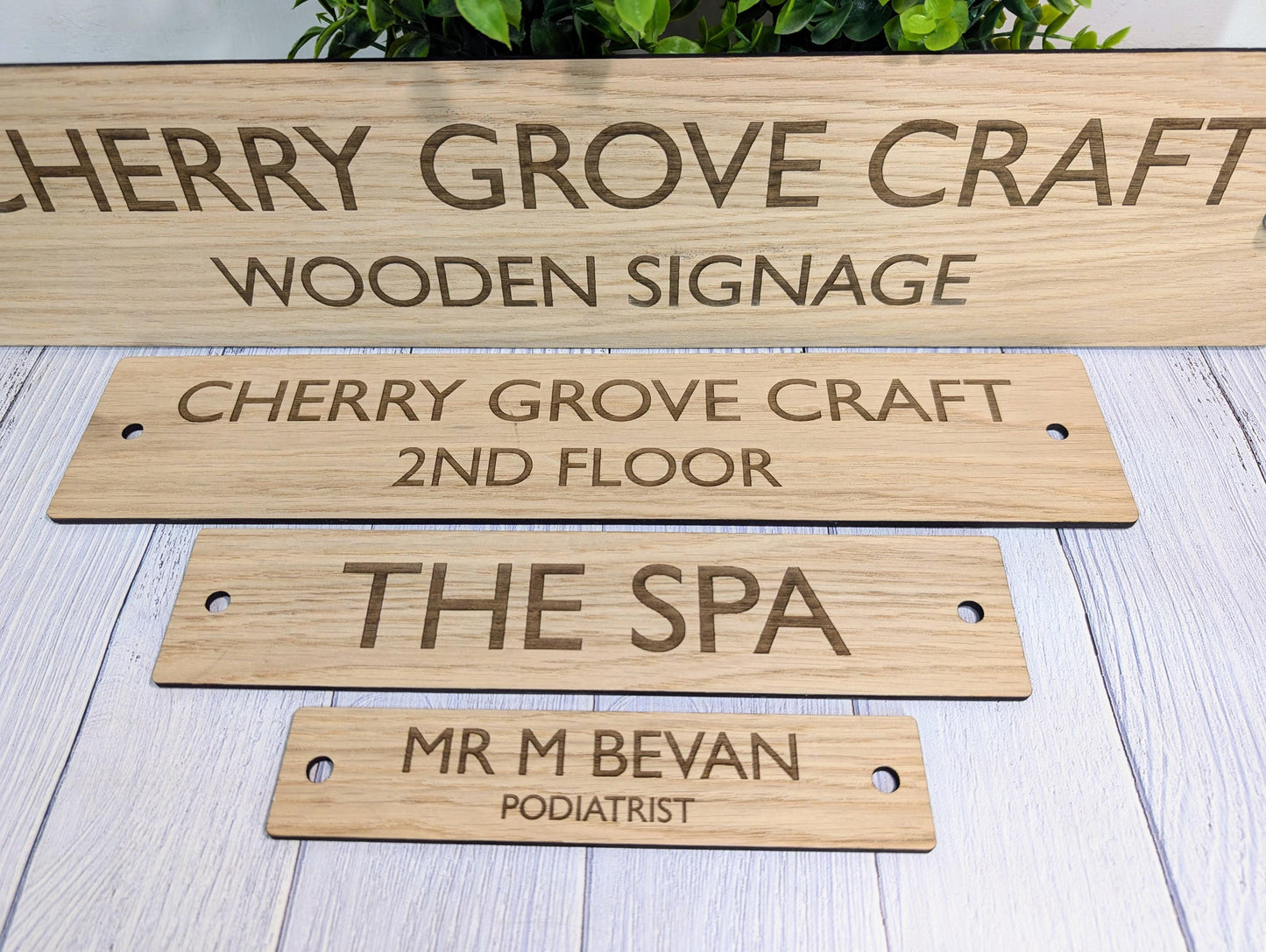 Personalised Wooden Sign with Stainless Steel Standoffs – Reception Areas, Hotels, Offices & More | Signage for Doors or Walls | 4 Sizes