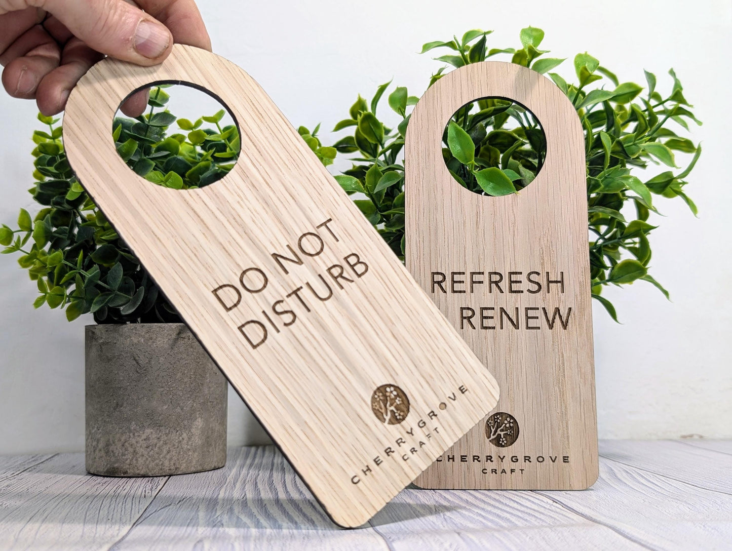 Wooden Hotel Door Hangers - "Please Do Not Disturb" and "Please Clean the Room" Door Signs, Hotel Sign, Bedroom Signs,Free Design Service