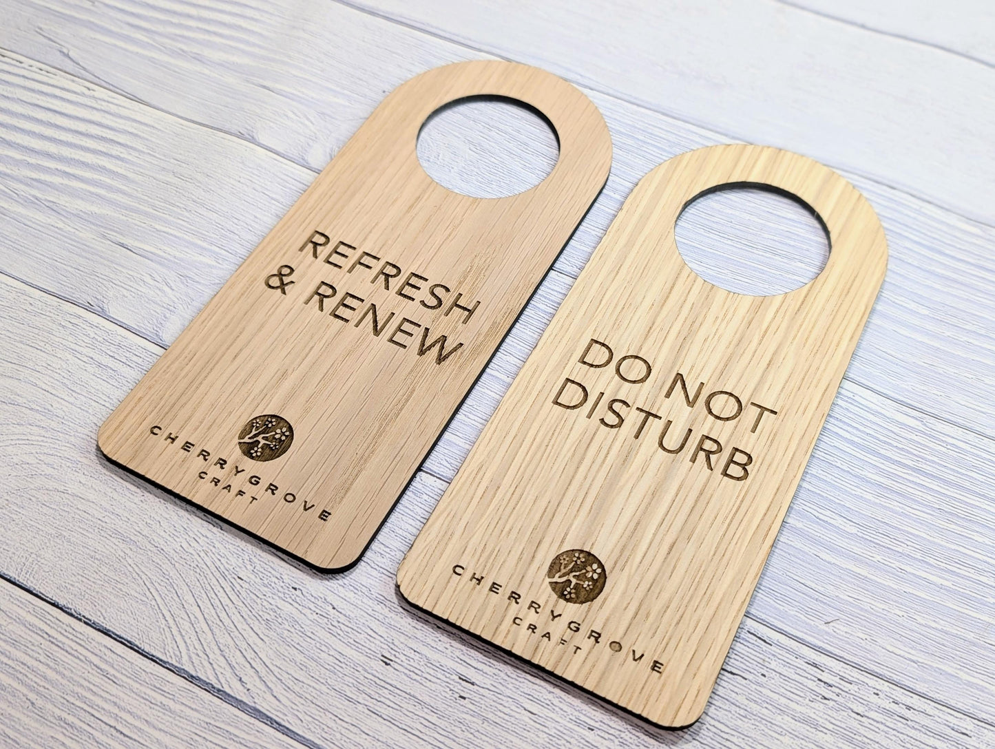 Wooden Hotel Door Hangers - "Please Do Not Disturb" and "Please Clean the Room" Door Signs, Hotel Sign, Bedroom Signs,Free Design Service