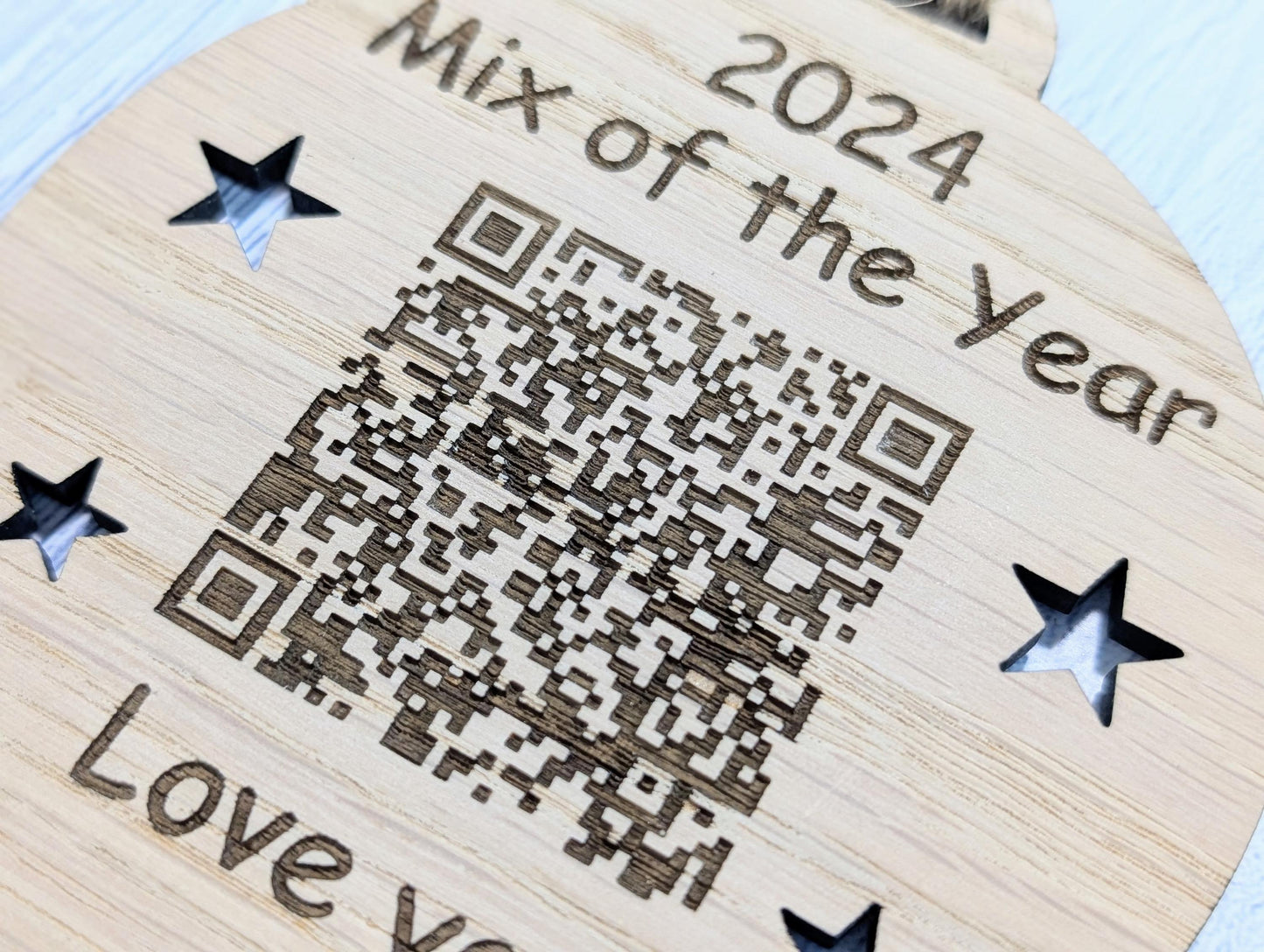 Personalised Mix of the Year Bauble - Engraved QR Code Music Gift, Custom 2024 Playlist Ornament for any Music Streaming Service