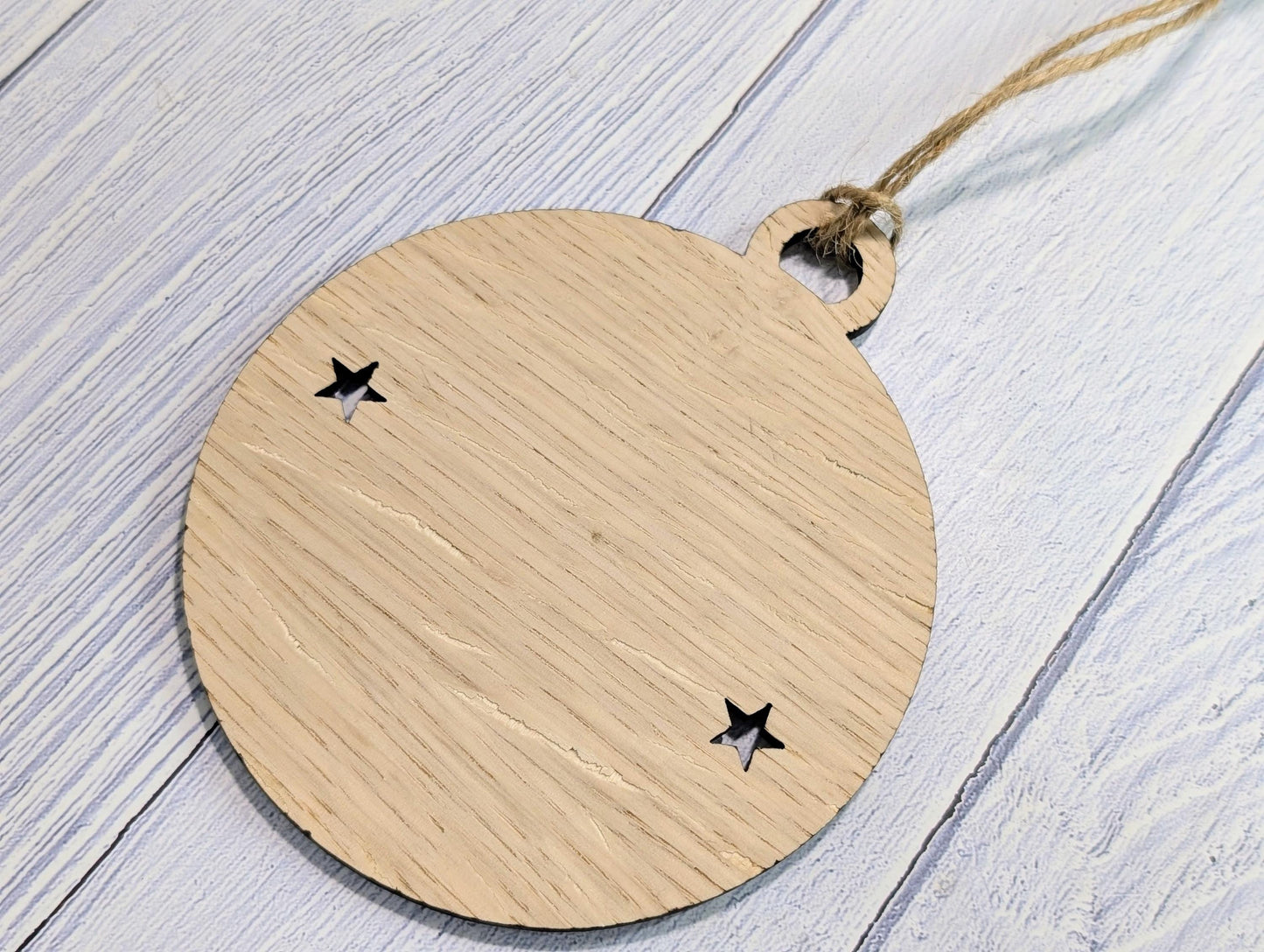 Personalised Oak Baby Handprint Bauble - Baby’s First Christmas Ornament - Custom Baby Keepsake New Parents - Oak Wood Christmas Decoration