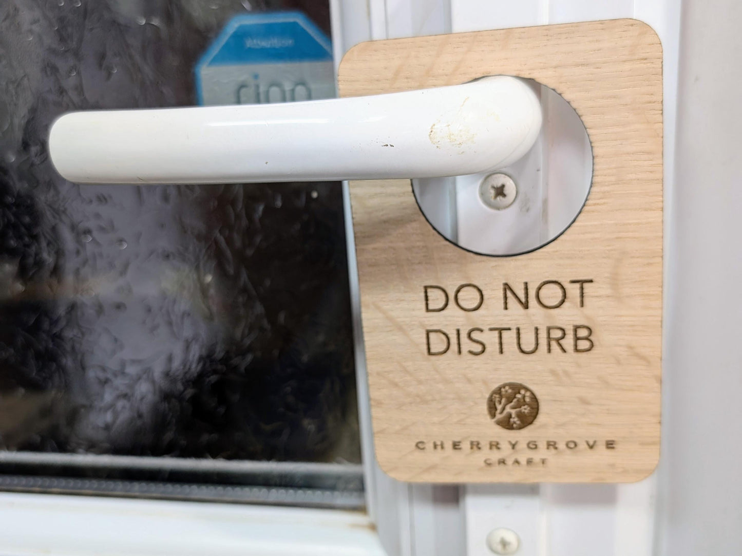 Custom Do Not Disturb Reversible Sign | Wooden Door Hanger - Personalised Door Signage with Logo – 89x137mm, for Privacy, Hotel, B&B