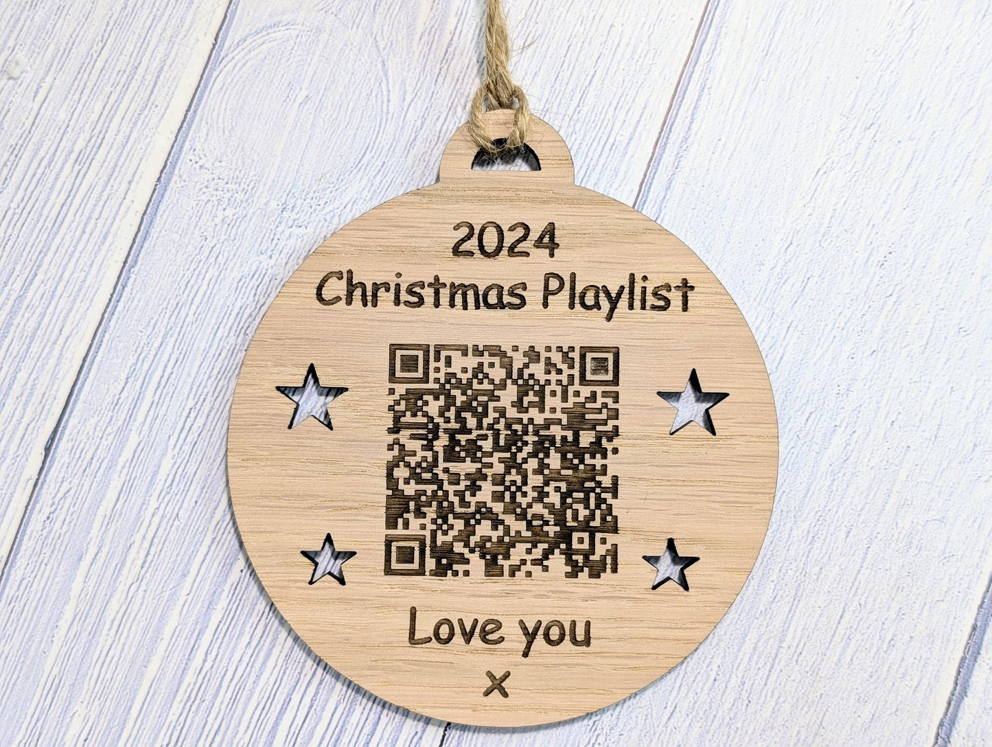 Personalised Christmas Playlist Bauble - Engraved QR Code Gift, Custom Music Ornament for Spotify, Apple Music & More