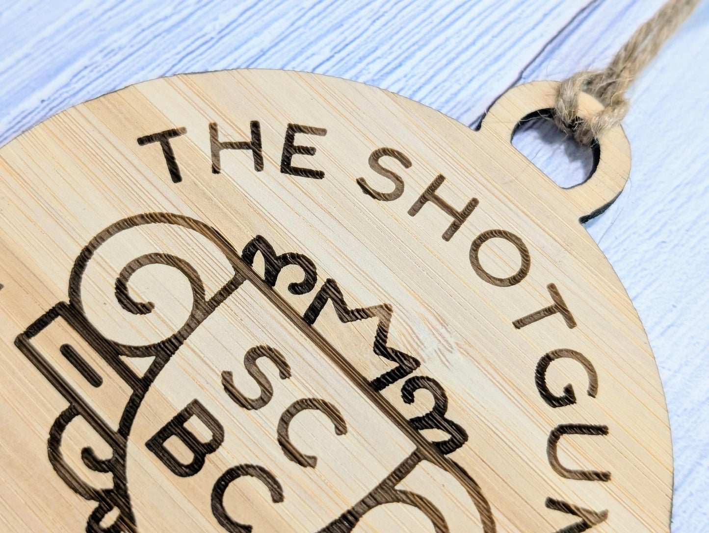 Custom Logo Bauble for Organisations, Businesses - Engraved Bamboo Ornament - Corporate Christmas Tree Decoration - Bulk Options