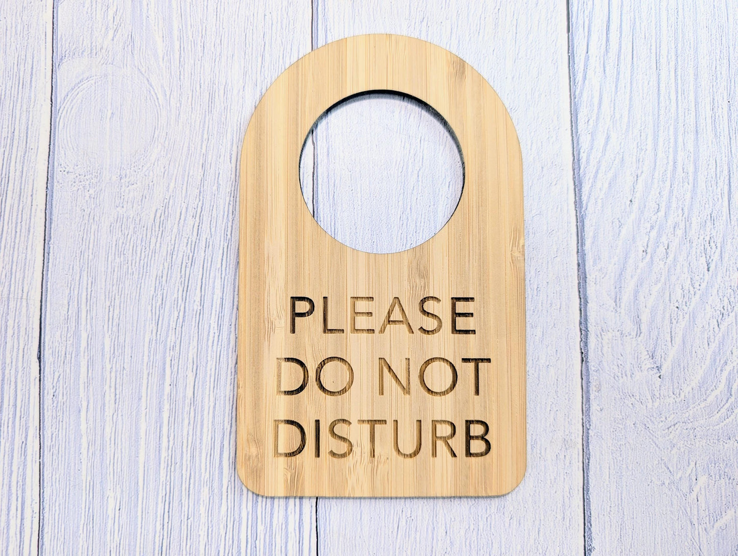 Bamboo Door Hanger – "Please Do Not Disturb", 89x144mm, Eco-Friendly Signage for Office, Meditation, or Study Room, Door Handle Sign
