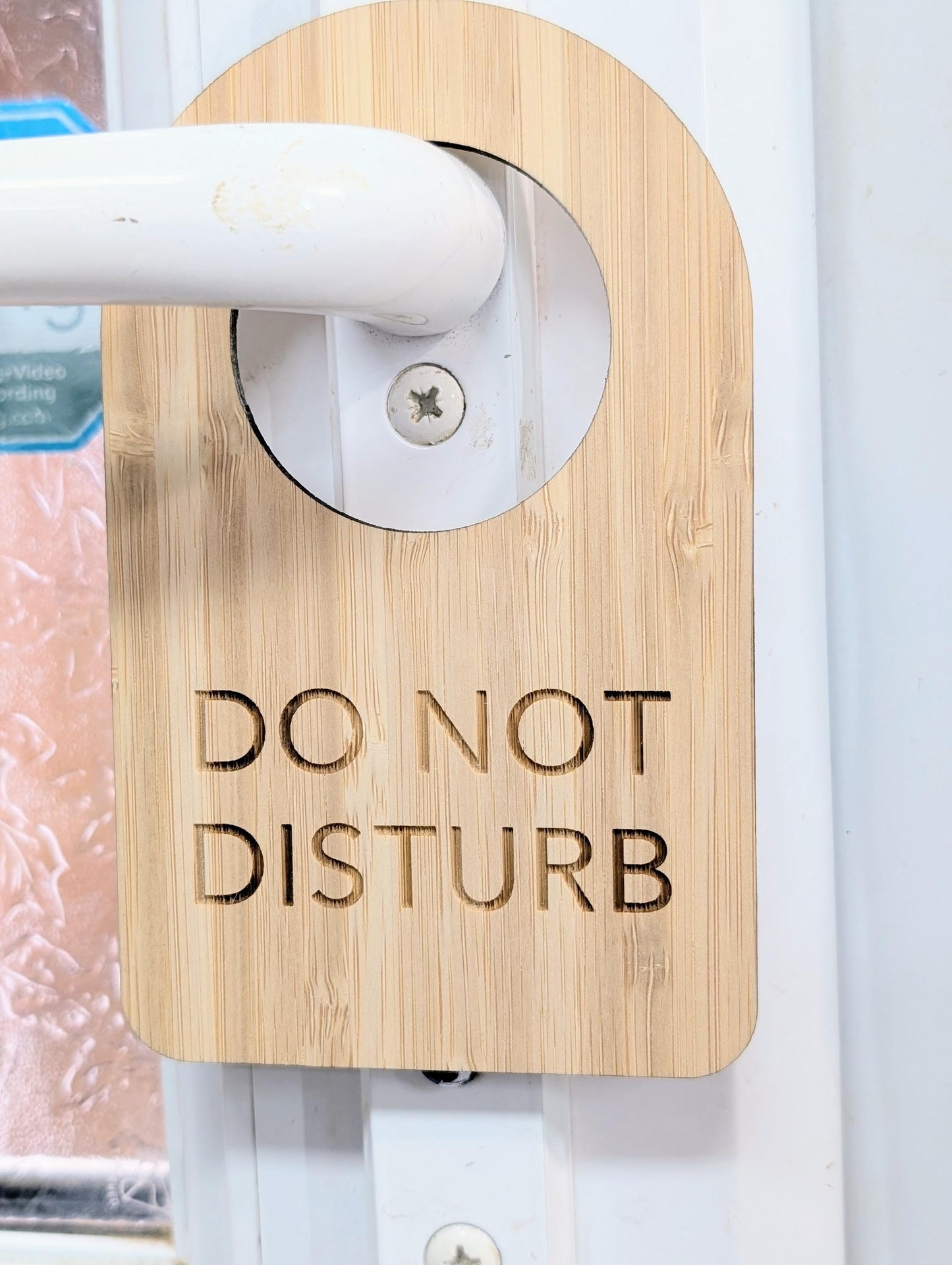 Bamboo Door Hanger – "Do Not Disturb", 89x144mm, Eco-Friendly Signage for Office, Meditation, or Study Room, Door Handle Sign