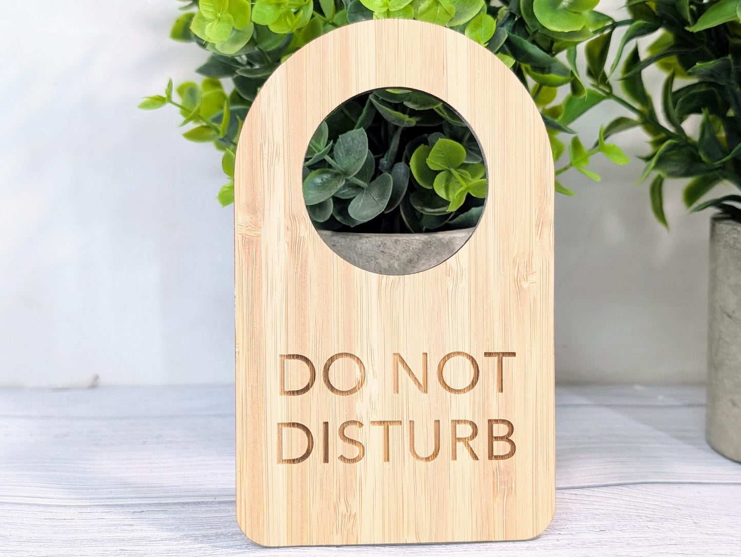 Bamboo Door Hanger – "Do Not Disturb", 89x144mm, Eco-Friendly Signage for Office, Meditation, or Study Room, Door Handle Sign