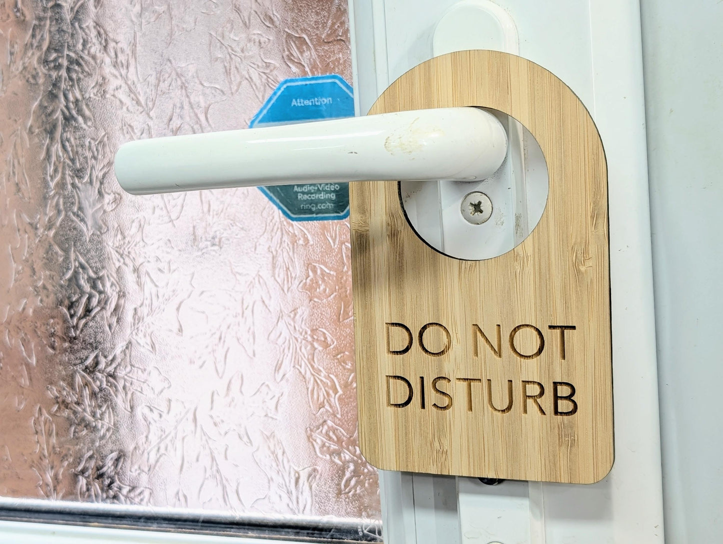Bamboo Door Hanger – "Do Not Disturb", 89x144mm, Eco-Friendly Signage for Office, Meditation, or Study Room, Door Handle Sign