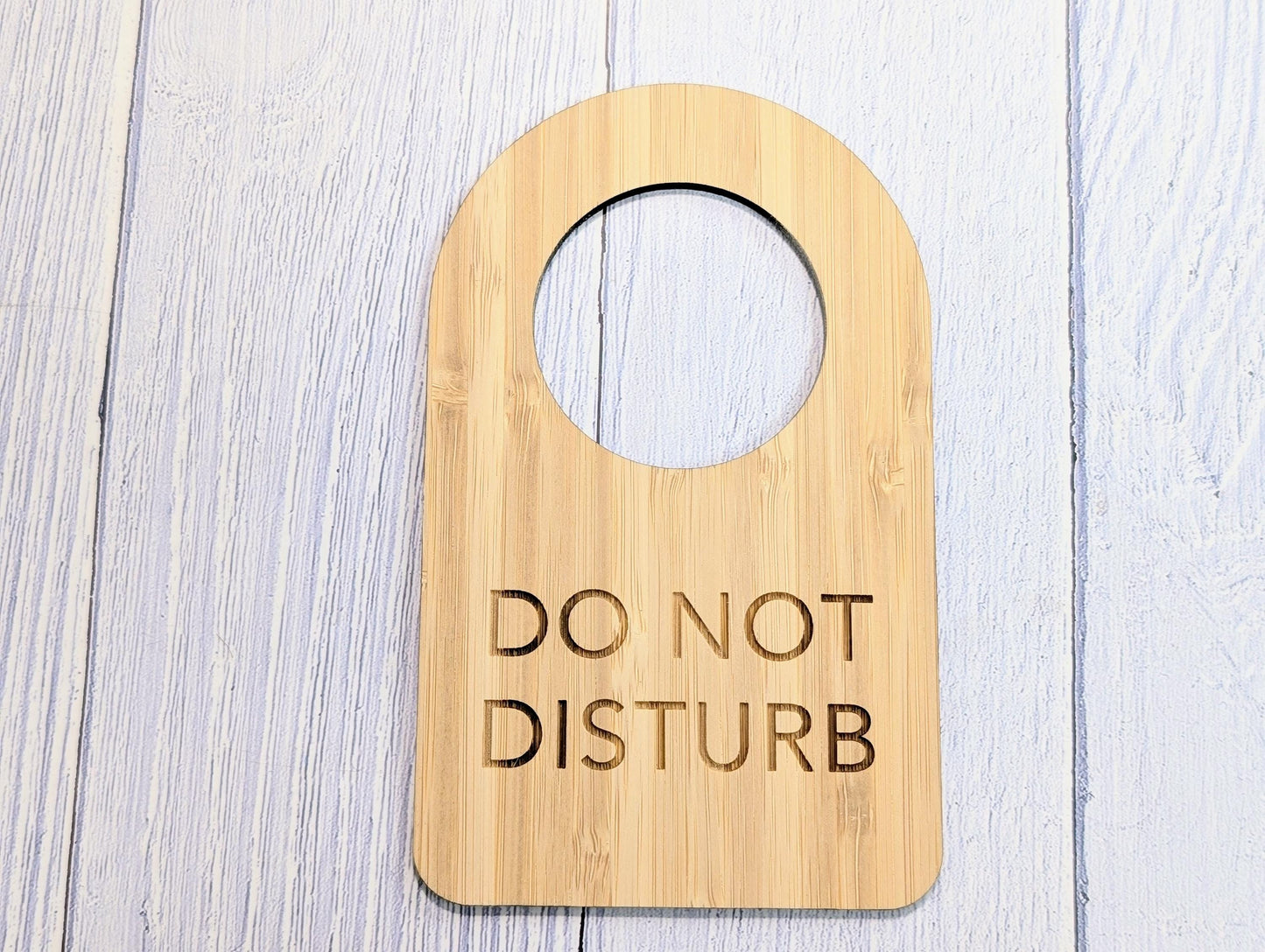 Bamboo Door Hanger – "Do Not Disturb", 89x144mm, Eco-Friendly Signage for Office, Meditation, or Study Room, Door Handle Sign