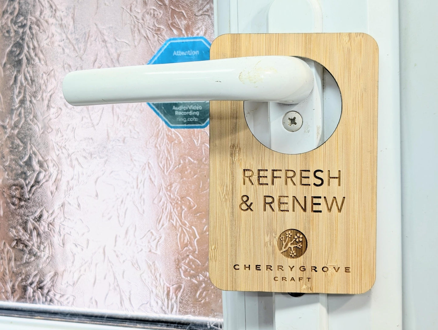 Custom Do Not Disturb Reversible Sign | Bamboo Door Hanger - Personalised Door Signage With Your Logo - for Privacy, Hotel Door Sign, B&B
