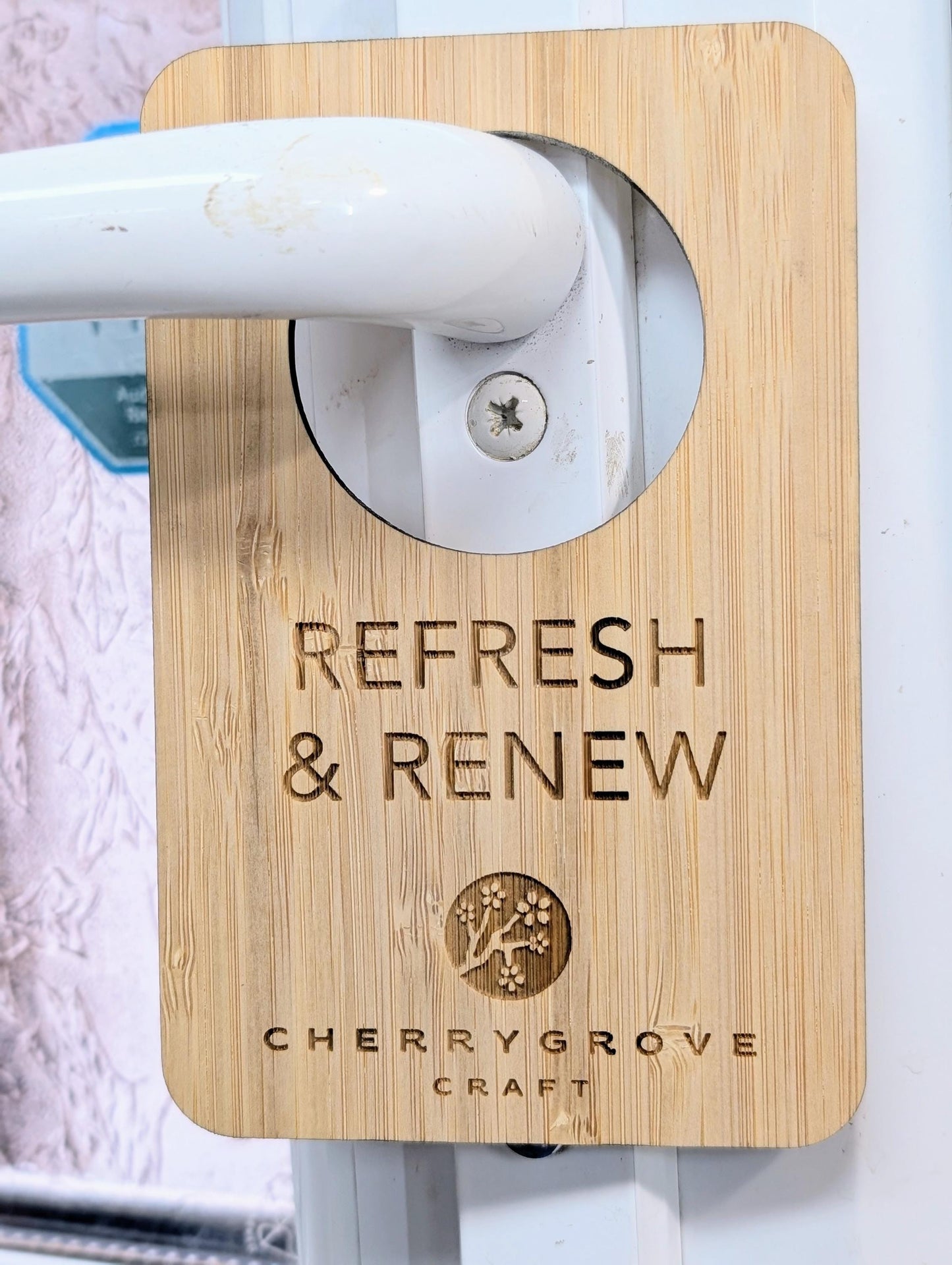Custom Do Not Disturb Reversible Sign | Bamboo Door Hanger - Personalised Door Signage With Your Logo - for Privacy, Hotel Door Sign, B&B