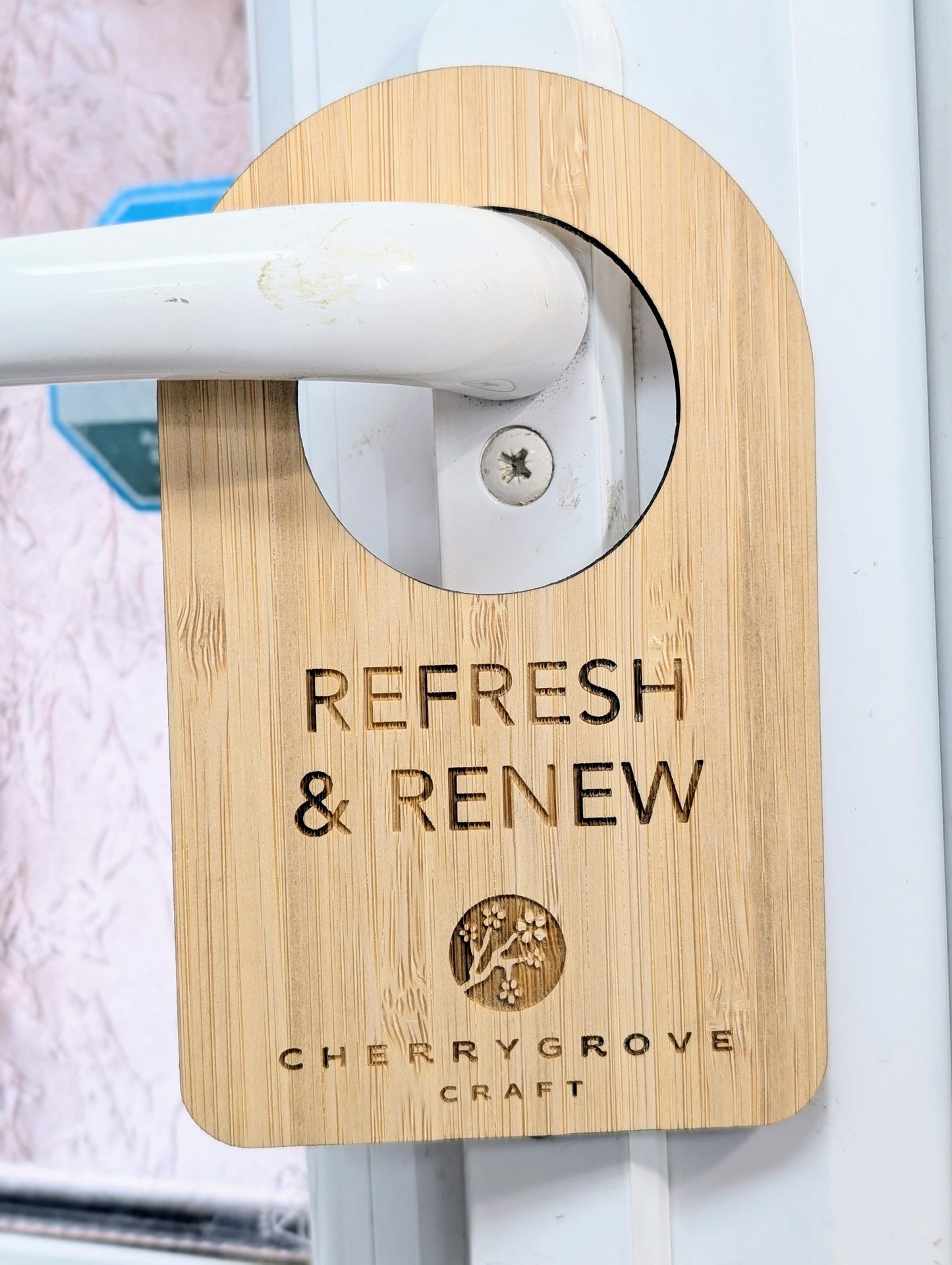 Custom Do Not Disturb Reversible Bamboo Sign | Sustainable Door Hanger - Personalised Signage - Add Your Logo - Hotel Door Sign, B&B