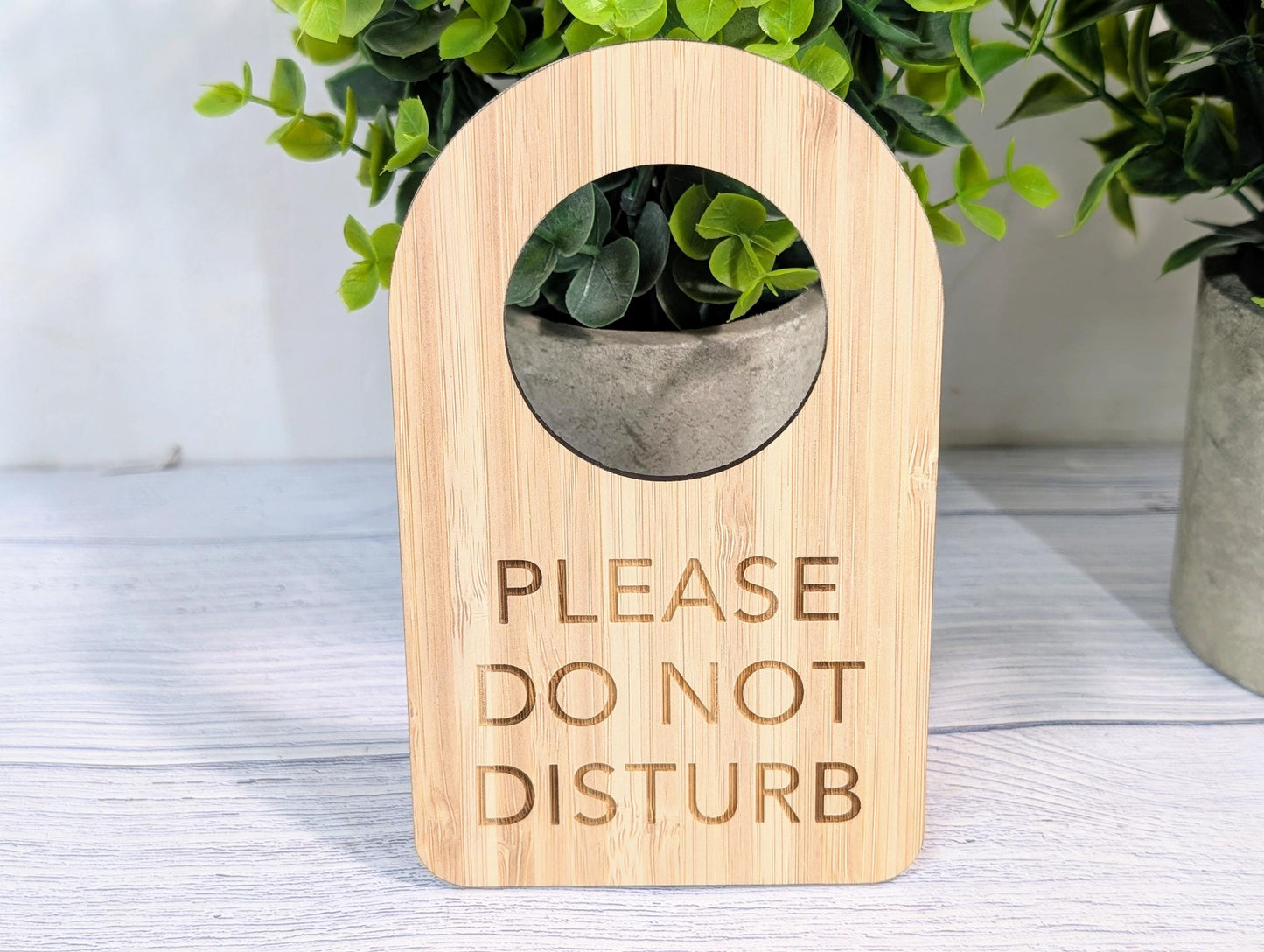 Bamboo Door Hanger – "Please Do Not Disturb", 89x144mm, Eco-Friendly Signage for Office, Meditation, or Study Room, Door Handle Sign