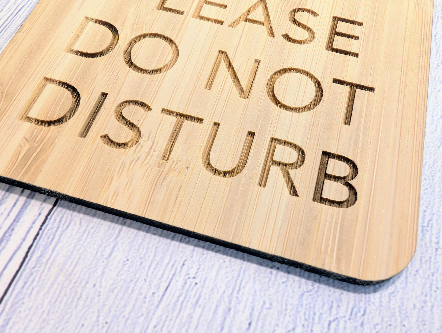 Bamboo Door Hanger – "Please Do Not Disturb", 89x144mm, Eco-Friendly Signage for Office, Meditation, or Study Room, Door Handle Sign