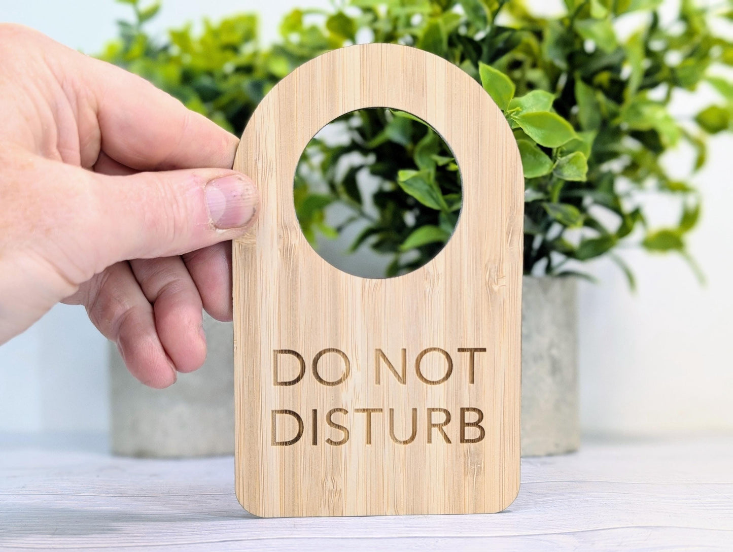 Bamboo Door Hanger – "Do Not Disturb", 89x144mm, Eco-Friendly Signage for Office, Meditation, or Study Room, Door Handle Sign